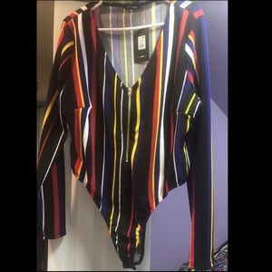 Fashion Nova Striped Bodysuit